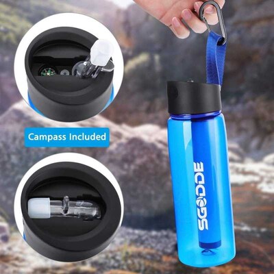 650ml SGODDE Sports Water Bottle BPA Free  with Filter Outdo