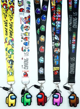 Cute Among Us Neck Strap Game Amongus Lanyard for Keys USB