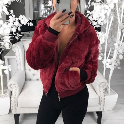 Faux Fur Coat Women Winter Warm Zipper Jacket Plush coat外套