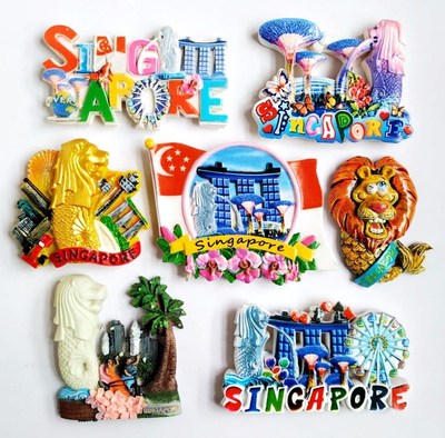 High Quality Flag Of Singapore Merlion 3D Fridge Magnet Wor