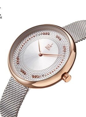 Fashion Rhinestone Women Quartz Watches Luxury SHENGKE Bran