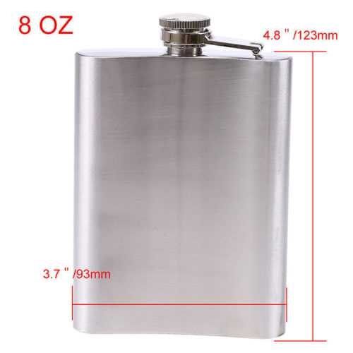 Stainless Steel Hip Flask Liquor Whiskey Alcohol Pocket Wine