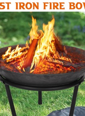 55 x 55 cm Steel Large Fire Bowl Cast Iron Firepit Modern St