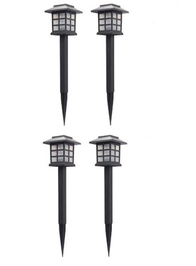 4Pcs Led Solar Pathway Lights Lawn Palace Lantern Waterproof