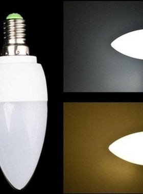 New 2 Style Pure White House Candle Light E14 3W LED Pointed