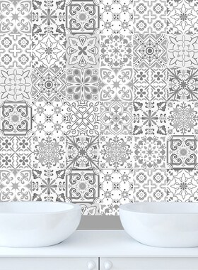 5pcs/set Retro Strip Tiles Wall Sticker Bathroom Kitchen Ta