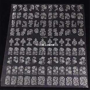3d Mix Flowers Design Nail Stickers Decals,108pcs/sheet Blac