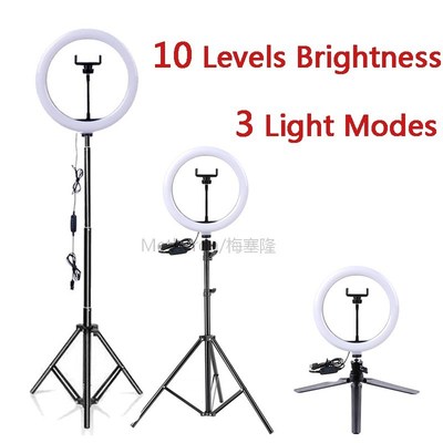 Led Ring Light with Cell Phone Mobile Holder Ringlight 26 Cm