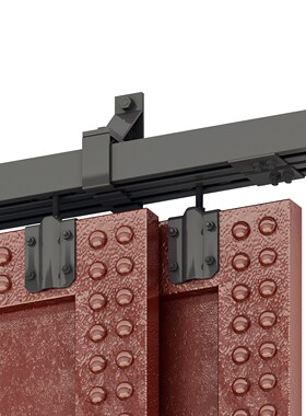 DIYHD Box Rail Heavy Duty Bypass Barn Hardware Black Box Tra