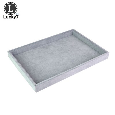 Newest Gray Velvet Jewelry Display Tray Jewellery Box Neckla