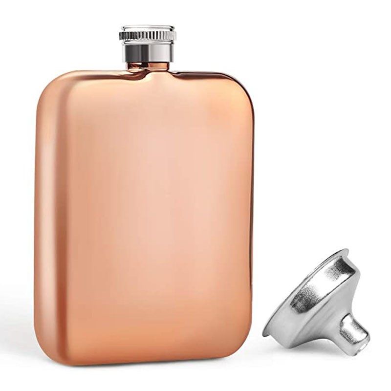 7oz alcohol flask stainless steel rose gold wine bottle pock