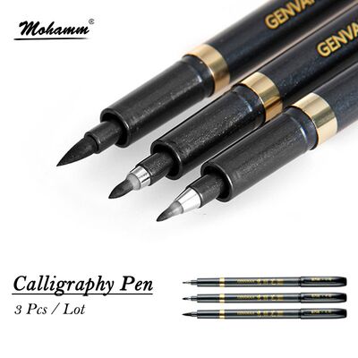 3 Pcs/Lot GEnvAnA Calligraphy Marker Pen Hook Line Drawing