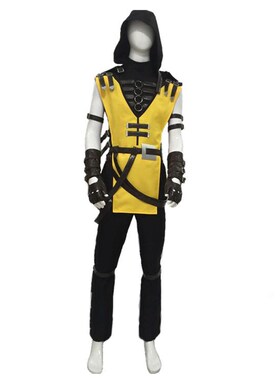 Game Mortal Scorpion Hanzo Hasashi Cosplay Costume For Adul