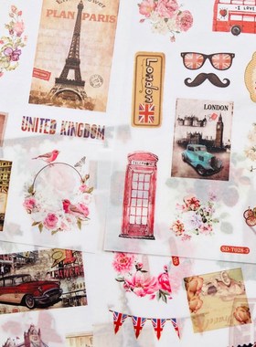 6 Sheets /Pack Stylish Travel London Landscape Paper Decora