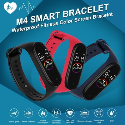 M4 Smart Bracelet Color Screen Smartband Fitness Traker Blu