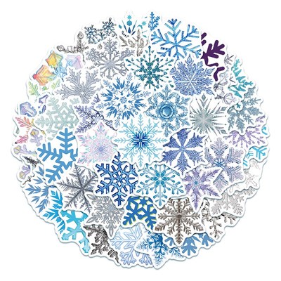 50Pcs/Lot Christmas Snowflakes Electrostatic Stickers For G