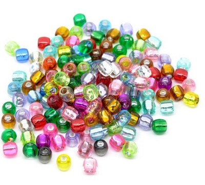 300 mixed multicolor crafts foil pony beads 7x7mm