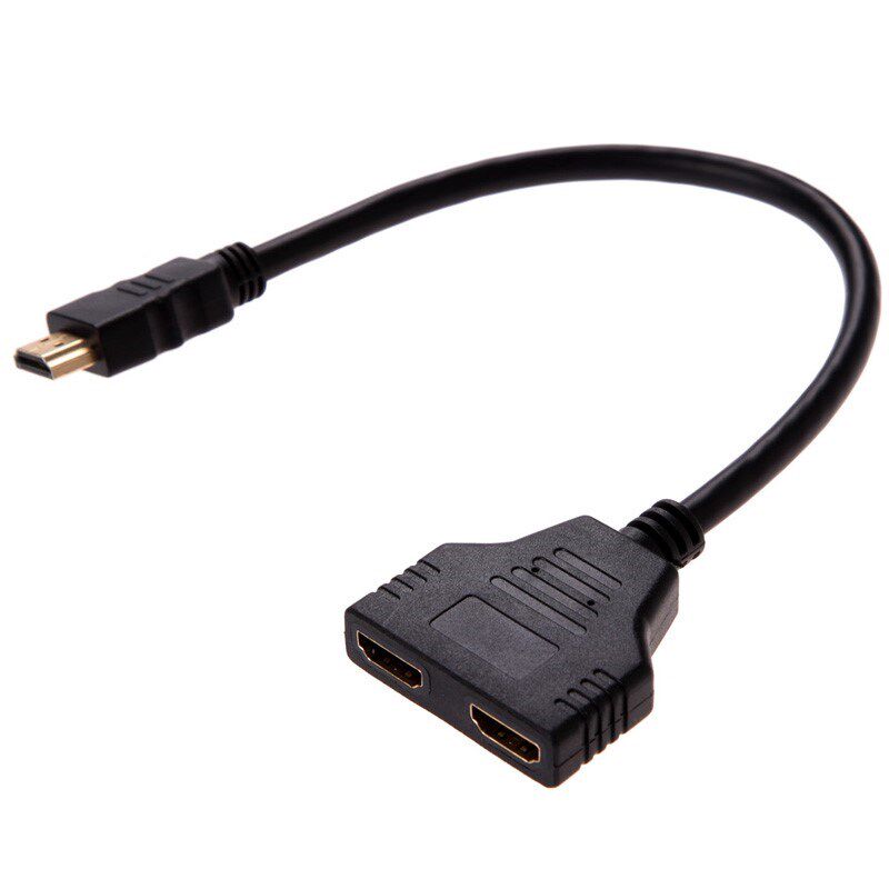 New Black 1080P HDMI Port Male to 2 Female 1 In2 Out Splitte