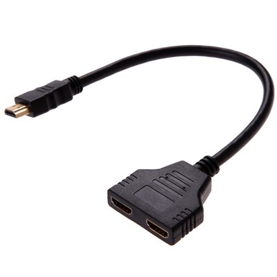 New Black 1080P HDMI Port Male to 2 Female 1 In2 Out Splitte