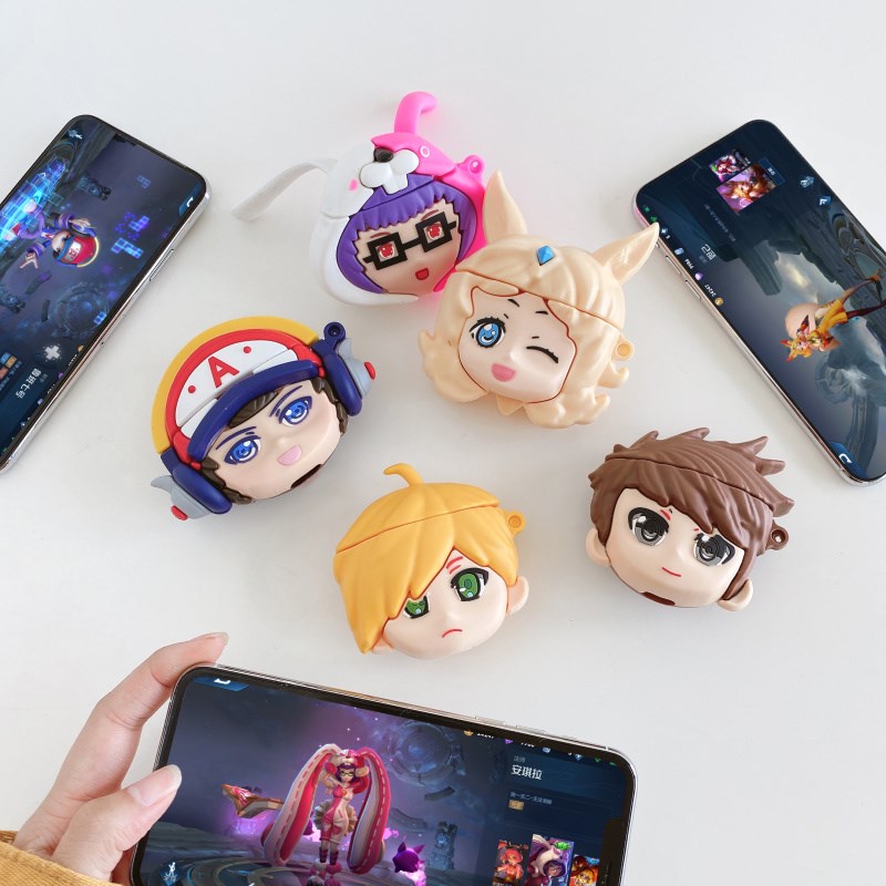 3d top games king glory silicone case for apple airpods 3/2