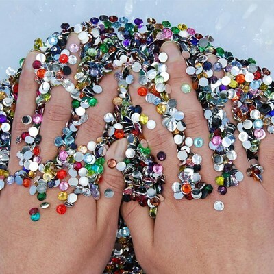 3D Mixed Color Crystal Flatback Rhinestones Glitter Gems Cre