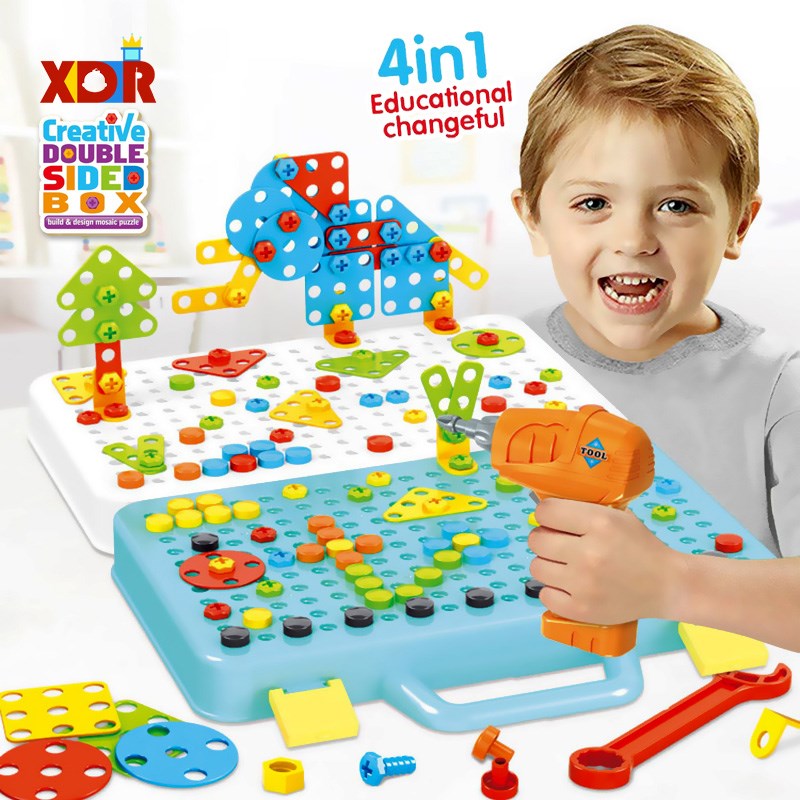 STEM Educational Electric Drill Toy DIY  Mosaic Des