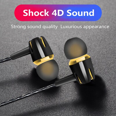 3.5mm In-Ear Earphones Headphones Headset With Mic Adjustabl