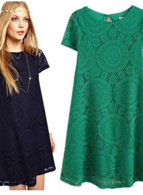 2016 Women Summer Lace Loose Girls Dress Dresses Blouse Tops