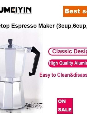 -moka pot espresso stovetop Aluminum italian  coffee maker