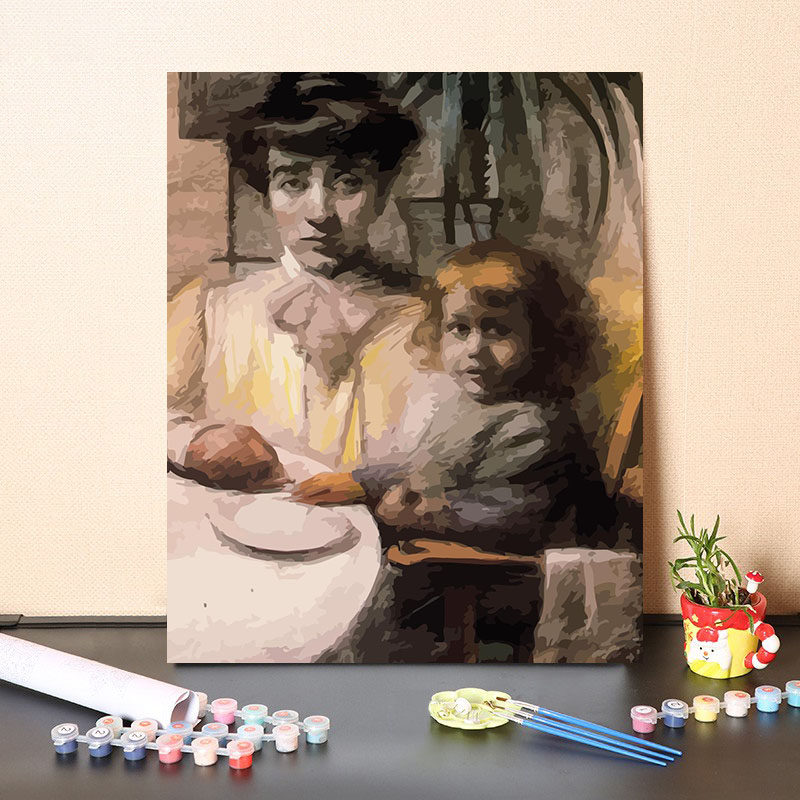 数字油画diy填充画家博乔尼经典名画涂鸦人物创意画涂色画装饰画