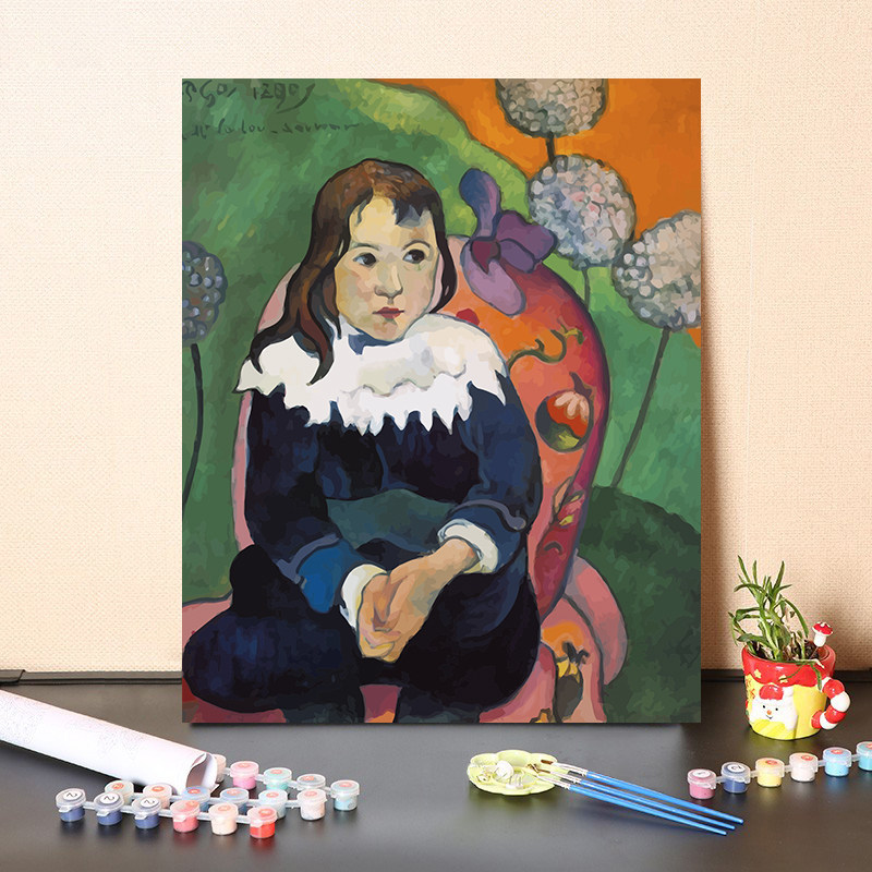 数字油画diy填充名人名画高更人像女子画像肖像系列填色绘画装饰