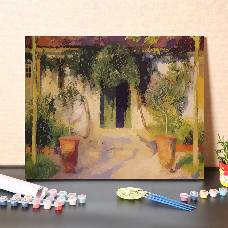数字油画diy填充印象派画家亨利马丁经典名画农村小屋风景装饰画