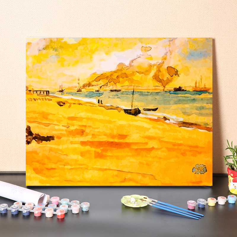 数字油画diy填充画家惠斯勒经典名画欧洲人物肖像风景画装饰画