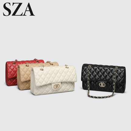 SZA轻奢小香风包包女菱格链条斜挎包高级感腋下包时尚手提单肩包