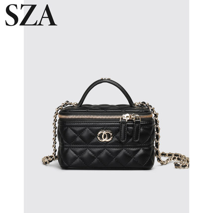 SZA轻奢小众高级感斜挎小包包女小香风菱格链条盒子包时尚手提包