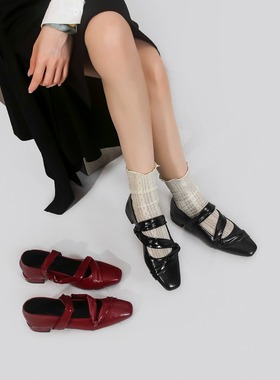 知识分子~黑色单鞋小众学院风小皮鞋2025秋冬设计感少女玛丽珍鞋