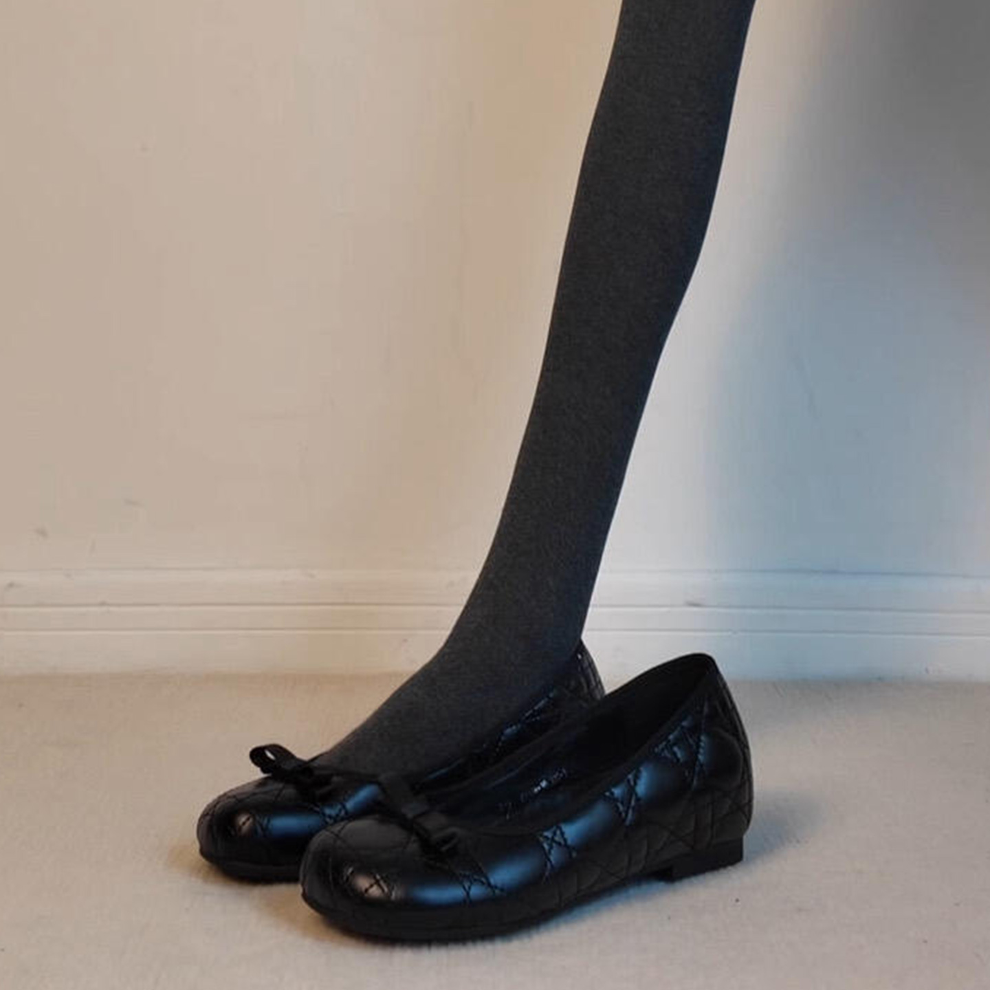 复古一脚蹬舒适蝴蝶结芭蕾舞鞋