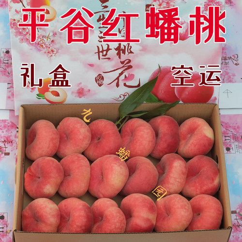 现摘平谷蟠桃红蟠桃大蟠桃毛蟠桃蟠13桃子水蜜桃北京大桃新鲜水果