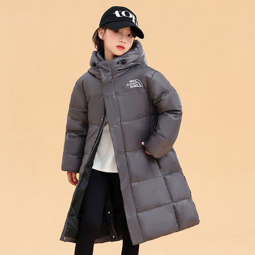 波比猪中长款加厚男女儿童羽绒服