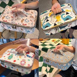卡通儿童小学生四格五格饭盒包扁平餐盘饭盒袋手拎铝箔保温便当包