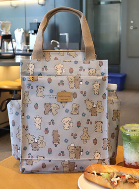 韩国印花防水印花大容量妈咪包拉链手提包学生A4文件袋补习袋手拎