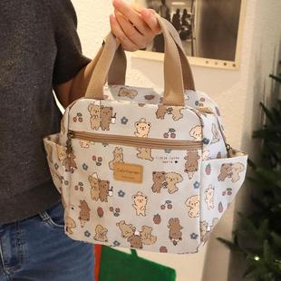 2024新款保温铝箔便当包学生卡通饭盒袋防水便当包加厚手提妈咪包