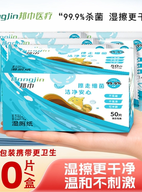 单片装湿厕纸独立包装加大一次性可冲马桶草本配方便携式擦走细菌