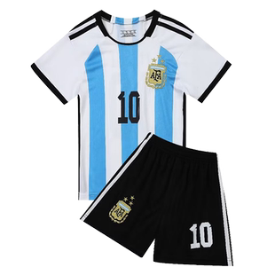 儿童足球服套装定制男童阿根廷梅西球衣女皇马c罗秋冬速干训练服
