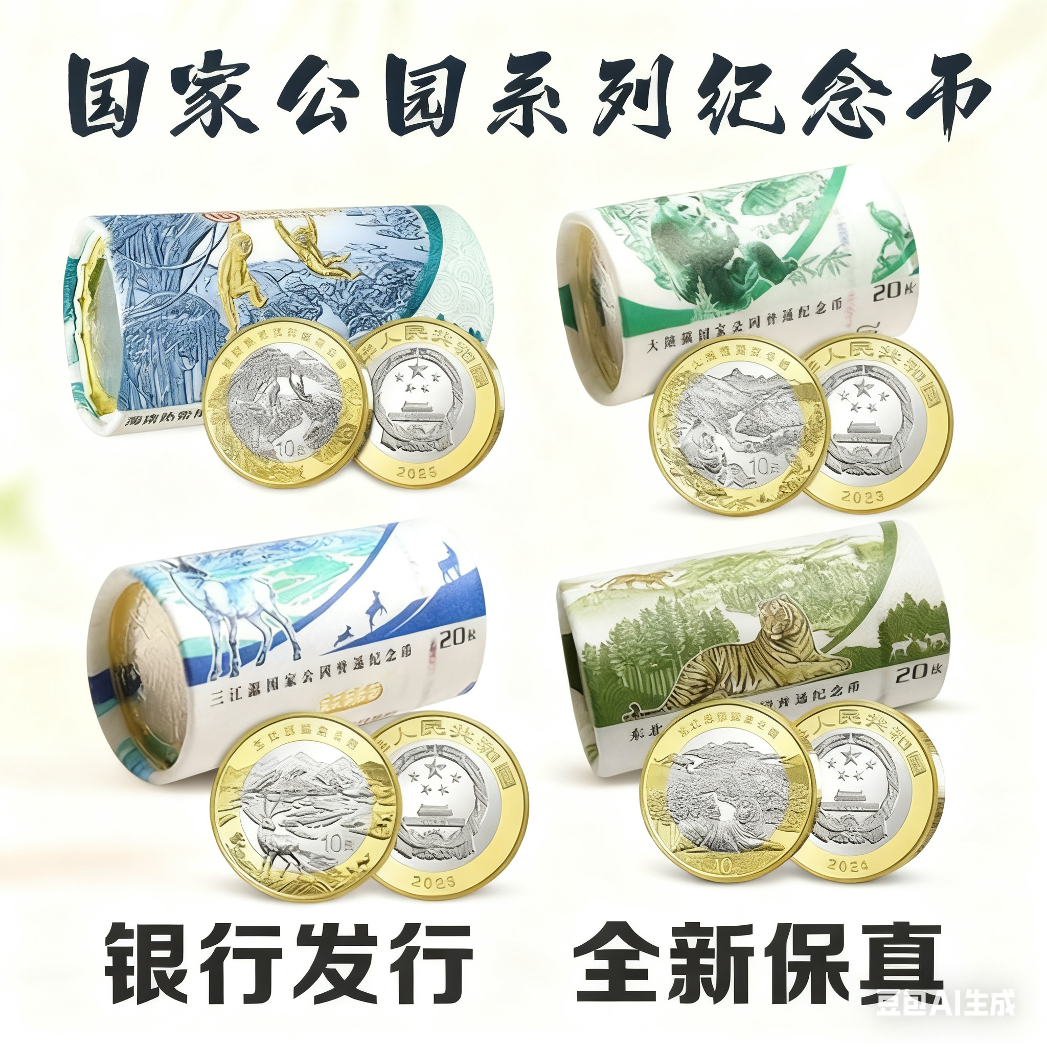 2026国家公园武夷山纪念币整卷 整盒大熊猫纪念币整卷 热带雨林卷