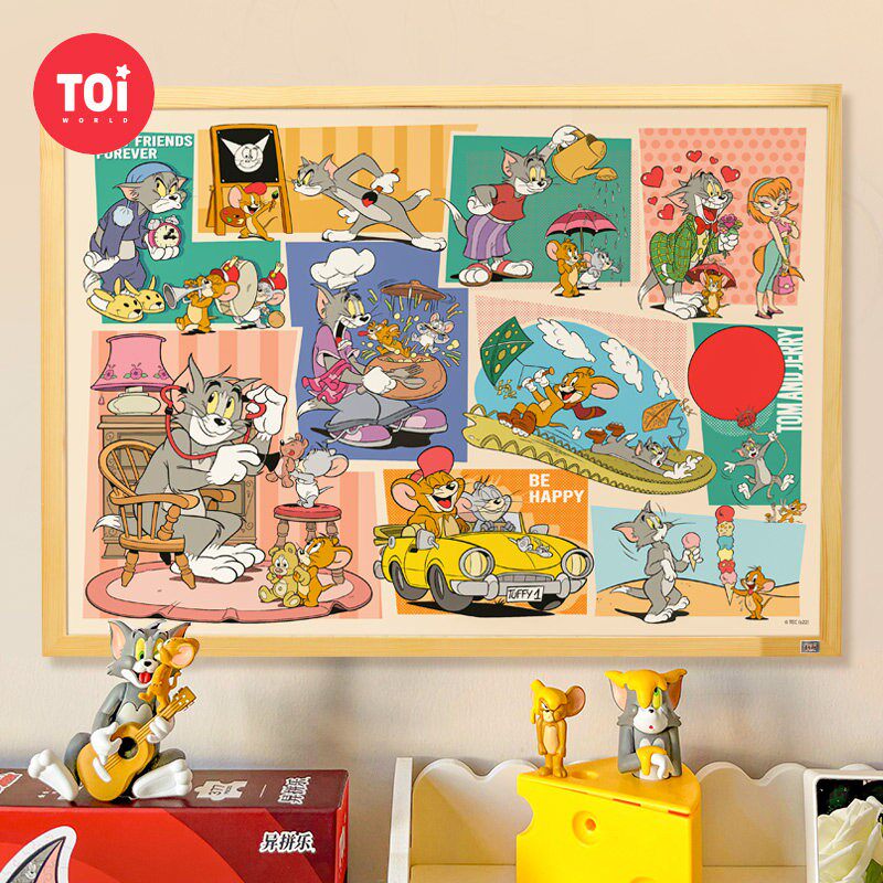 TOI图益拼图猫和老鼠联名成人版1000片解压治愈系diy玩具拼图相框