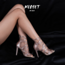 爵士舞专用短靴香槟色高跟鞋 跳舞凉鞋 罗马鞋 原创鎏金粉heels舞鞋