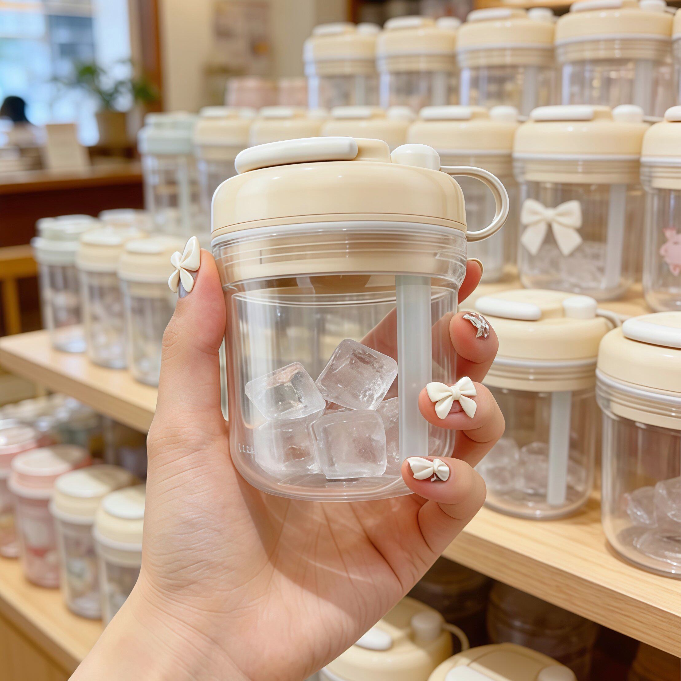 三合一冰格水杯便携冷萃杯随手杯外出咖啡杯模具食品级按压制冰杯