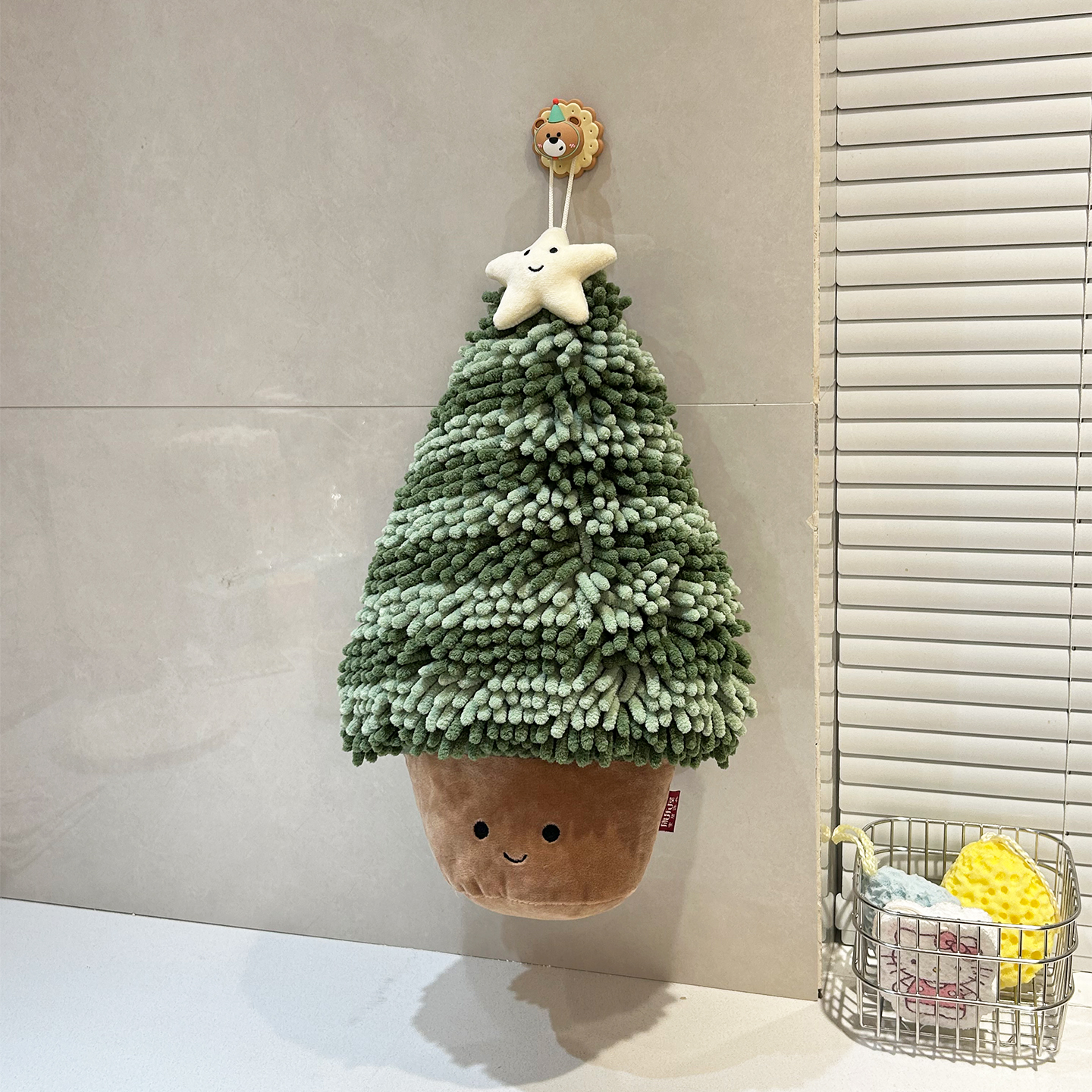 圣诞树擦手巾挂式可爱厨房超强吸水加厚高颜值圣诞节装饰擦手毛巾