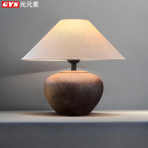 中古客厅卧室手工陶罐装饰台灯